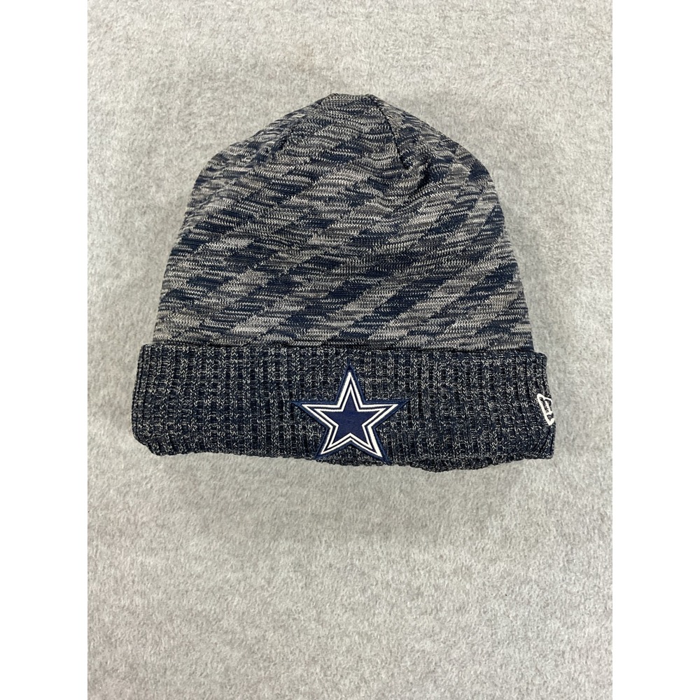 New Era Dallas Cowboys NFL Knit Beanie Hat Navy Blue Grey Fleece Lined Cuffed